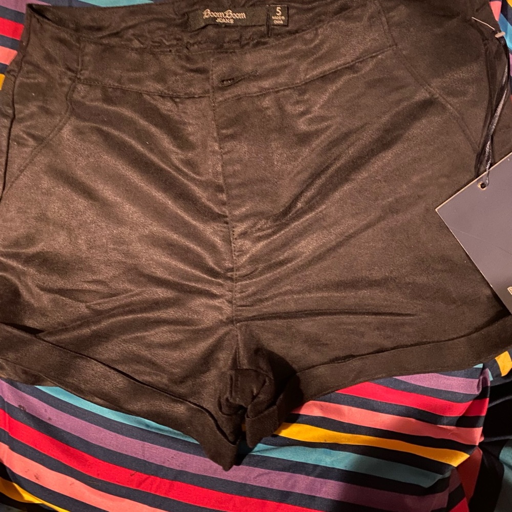 Boom Boom Black Suede Shorts - New